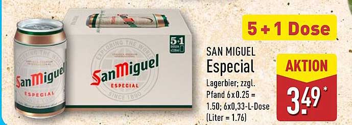 SAN MIGUEL Especial 5 + 1 Dose