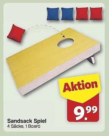 Sand sack Spiel - 4 Säcke, 1 Board