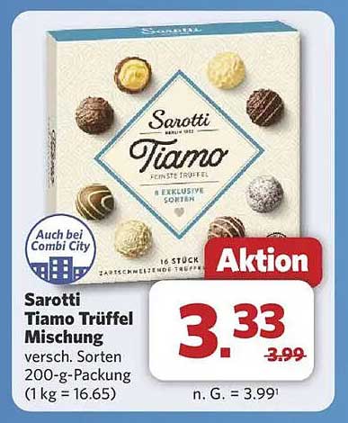 Sarotti Tiamo Trüffel Mischung 200-g-Packung (1 kg = 16.65)