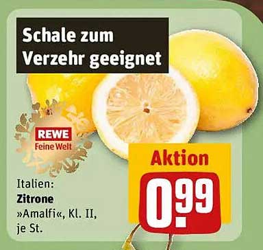 Schale zum Verzehr geeignet – Italienische Zitrone »Amalfi«, Kl. II, je St.
