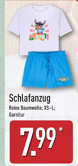 Schlafanzug mit Stich-Motiv