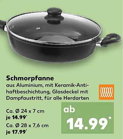 Schmorpfanne aus Aluminium mit Keramik-Antihaftbeschichtung