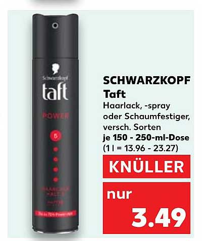 SCHWARZKOPF Taft Haarspray oder Schaumfestiger, 150 - 250 ml, nur 3,49 €