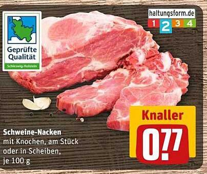 Schweine-Nacken mit Knochen, am Stück oder in Scheiben, je 100 g