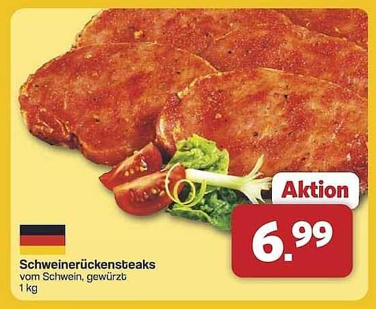Schweinerückensteaks vom Schwein, gewürzt