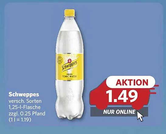 Schweppes Tonic Water 1,25-Liter-Flasche