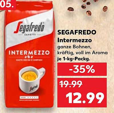 SEGAFREDO Intermezzo ganze Bohnen 1-kg-Pack