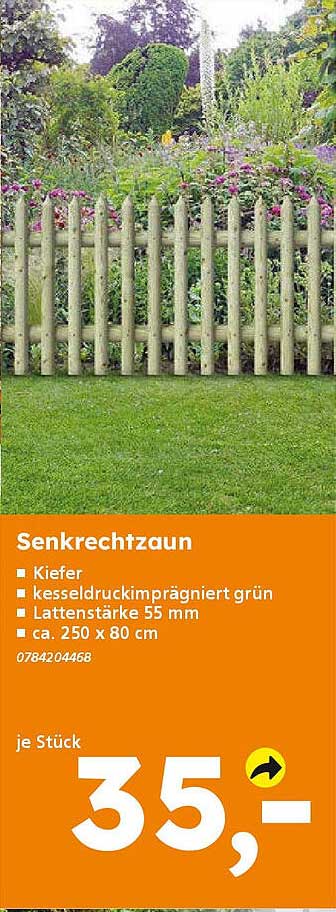 Senkrechtzaun Kiefer, kesseldruckimprägniert, grün