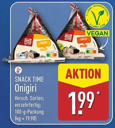 SNACK TIME Onigiri - Verschiedene Sorten, verzehrfertig; 100-g-Packung