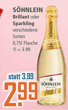 Söhnlein Brilliant oder Sparkling 0,75l Flasche