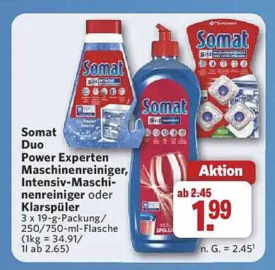 Somat Duo Power Experten Maschinenreiniger, Intensiv-Maschinenreiniger oder Klarspüler