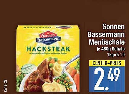 Sonnen Bassermann Menüschale Hacksteak 480g