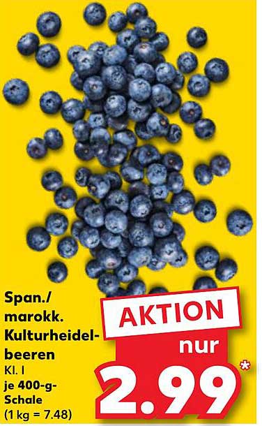 Spanische/marokkanische Kulturheidelbeeren, 400 g zum Aktionspreis