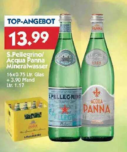 S.Pellegrino/Acqua Panna Mineralwasser 16x0.75 Ltr.
