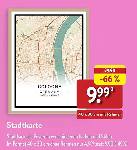 Stadtkarte Köln - zeitloses Design für dein Zuhause
