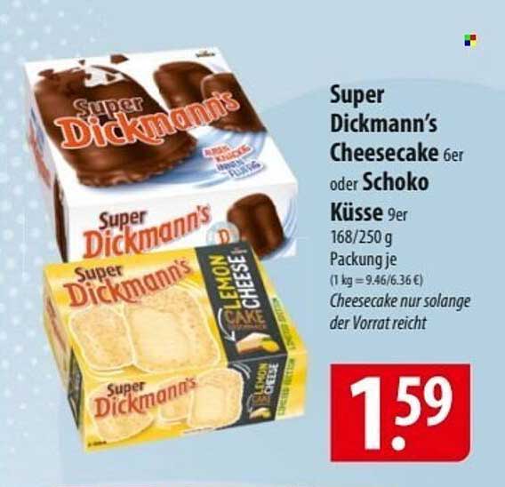 Super Dickmann's Cheesecake 6er oder Schoko Küsschen 9er