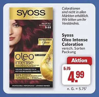 Syoss Oleo Intense Coloration - verschiedene Sorten