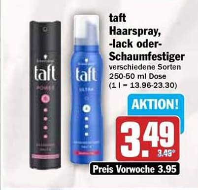 taft Haarspray, -lack oder -Schaumfestiger verschiedene Sorten 250-50 ml Dose