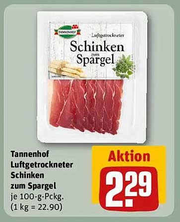 Tannenhof Luftgetrockneter Schinken zum Spargel