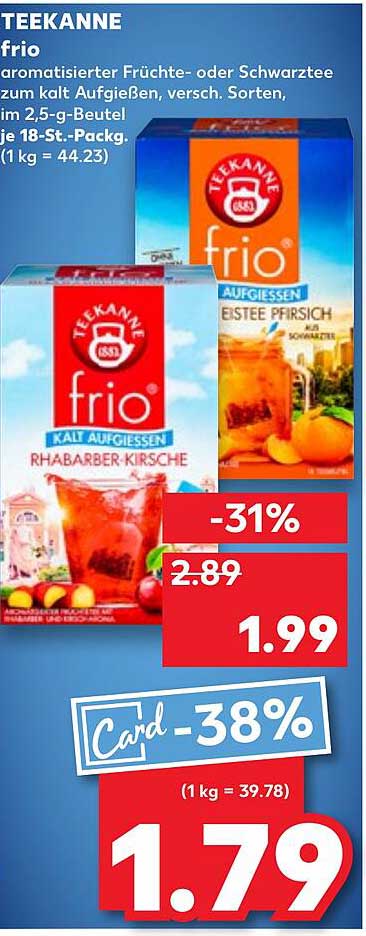 TEEKANNE frio - aromatisierter Früchte- oder Schwarztee zum kalt Aufgießen, 2,5 g-Beutel, 18-Stück-Packung