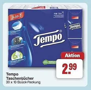 Tempo Taschentücher 30 x 10 Stück-Packung