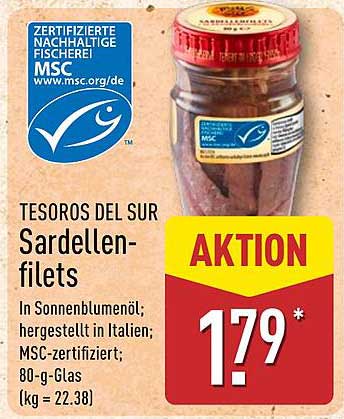 TESOROS DEL SUR Sardellenfilets - 80-g-Glas