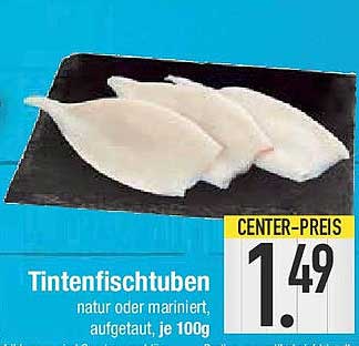 Tintenfischröhren natur oder mariniert, aufgetaut, je 100g