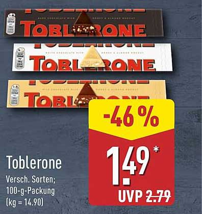 Toblerone Verschiedene Sorten; 100-g-Packung