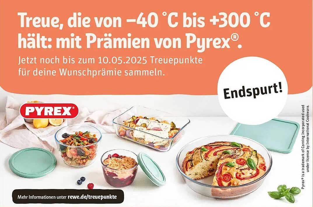 Treue, die von -40 °C bis +300 °C hält: mit Prämien von Pyrex