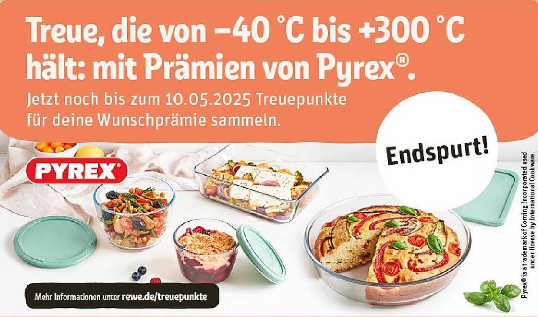 Treue, die von -40 °C bis +300 °C hält: mit Prämien von Pyrex