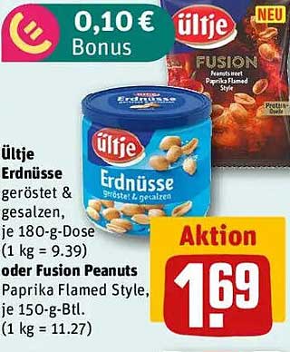 Ültje Erdnüsse geröstet & gesalzen, 180-g-Dose