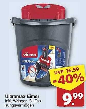 Ultramax Eimer inkl. Wringer, 13 l Fassungsvermögen