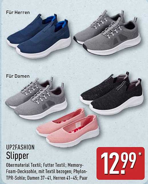 UP2FASHION Slipper für Herren und Damen