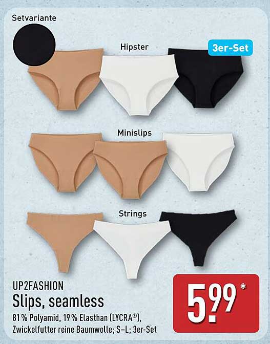 UP2FASHION Slips, seamless - 3er-Set