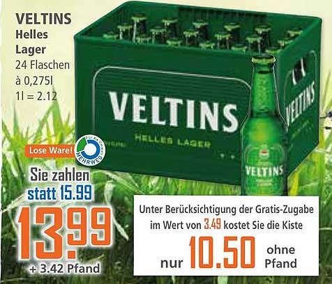 VELTINS Helles Lager 24 Flaschen à 0,275l