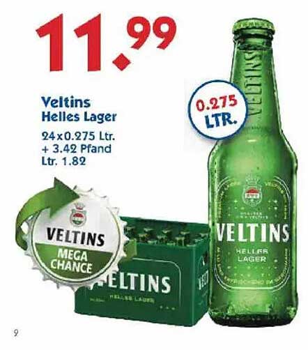 Veltins Helles Lager 24 x 0.275 Ltr. - Mega Chance!