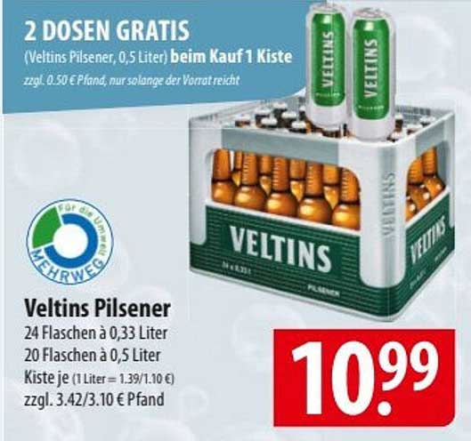 Veltins Pilsener Kiste kaufen – 2 Dosen gratis!