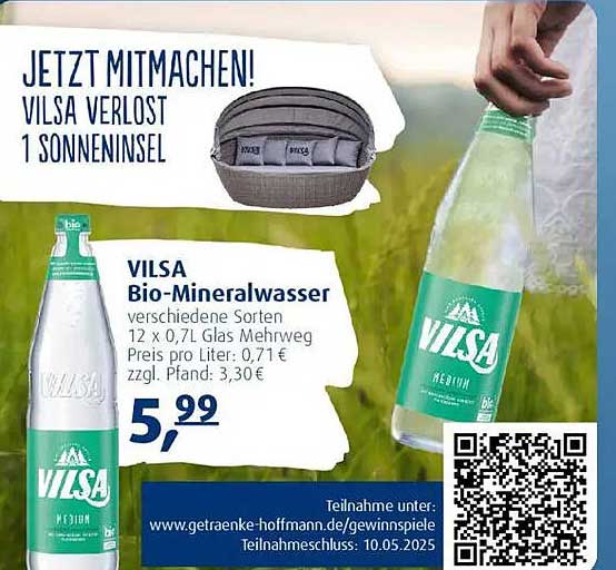 VILSA Bio-Mineralwasser 12 x 0,7L Glas Mehrweg