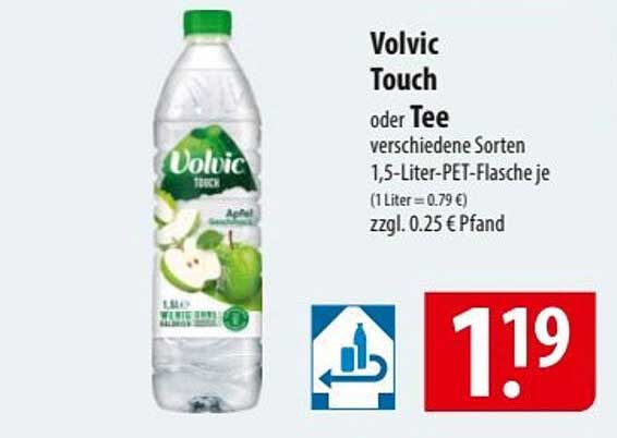 Volvic Touch oder Tee 1,5-Liter-PET-Flasche