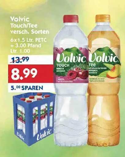 Volvic Touch/Tee verschiedene Sorten 6x1,5 Ltr. PETC