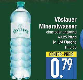Vöslauer Mineralwasser 1,5l Flasche – spritzig oder still
