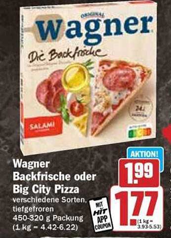 Wagner Backfrische oder Big City Pizza - Aktion