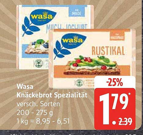 Wasa Knäckebrot Spezialität - Verschiedene Sorten