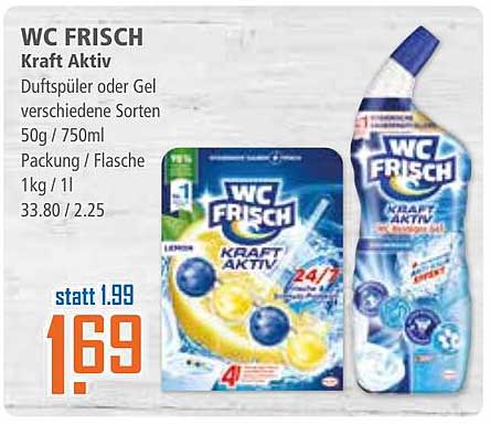 WC FRISCH Kraft Aktiv Duftspüler oder Gel - 50g / 750ml