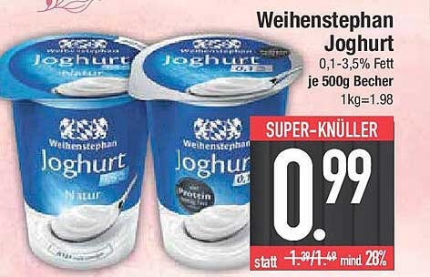 Weihenstephan Joghurt 0,1-3,5% Fett, 500g Becher
