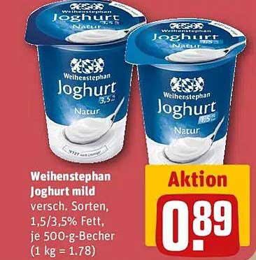 Weihenstephan Joghurt mild 500g Becher