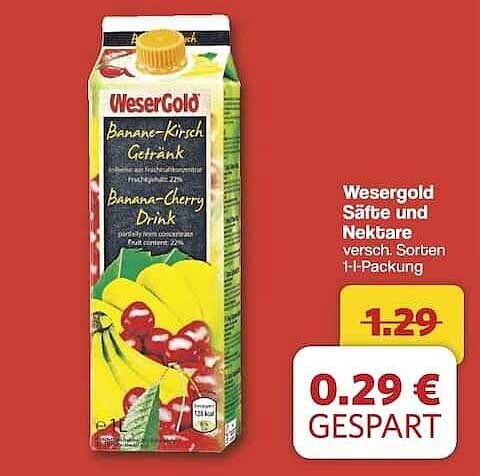 WeserGold Banane-Kirsch Getränk 1l