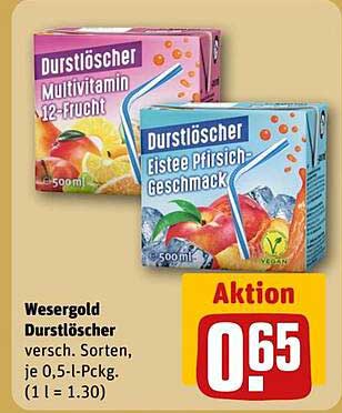 Wesergold Durstlöscher 500 ml - 0,65 € (Aktion)