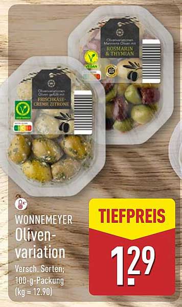 WONNEMEYER Olivenvariation - Verschiedene Sorten, 100-g-Packung