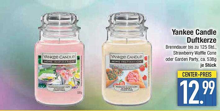 Yankee Candle Duftkerze - Strawberry Waffle Cone oder Garden Party, ca. 538g
